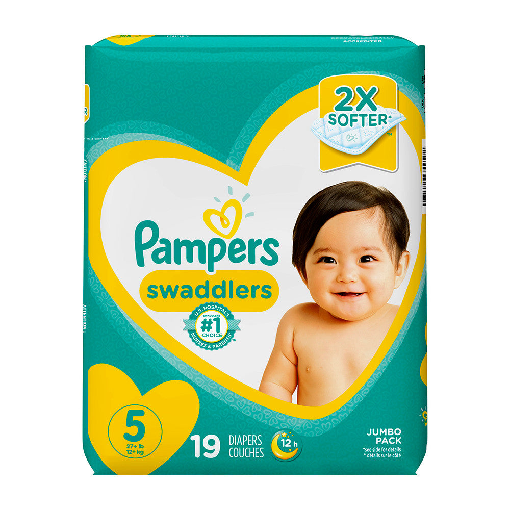 Pampers Swaddlers Diapers, Soft and Absorbent, Size 5, 19 Ct